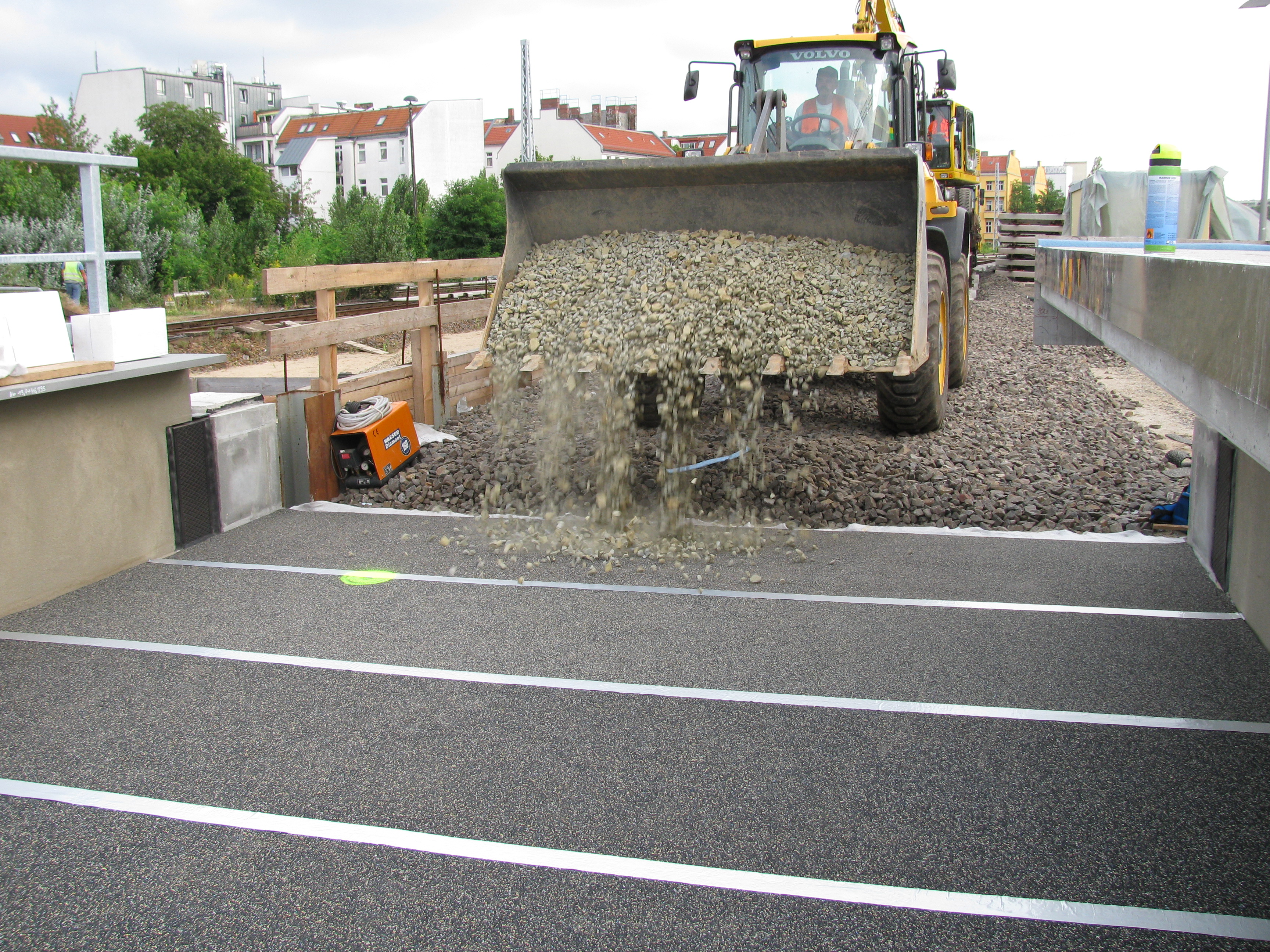 Install of ballast on the Sub Ballast Mat