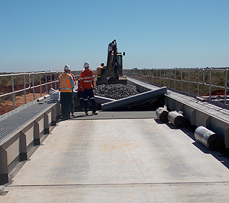Ballast Mat placed on bridge deck ready for installation